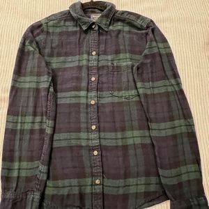 Abercrombie & Fitch Navy Blue/Green Plaid Shirt Size M